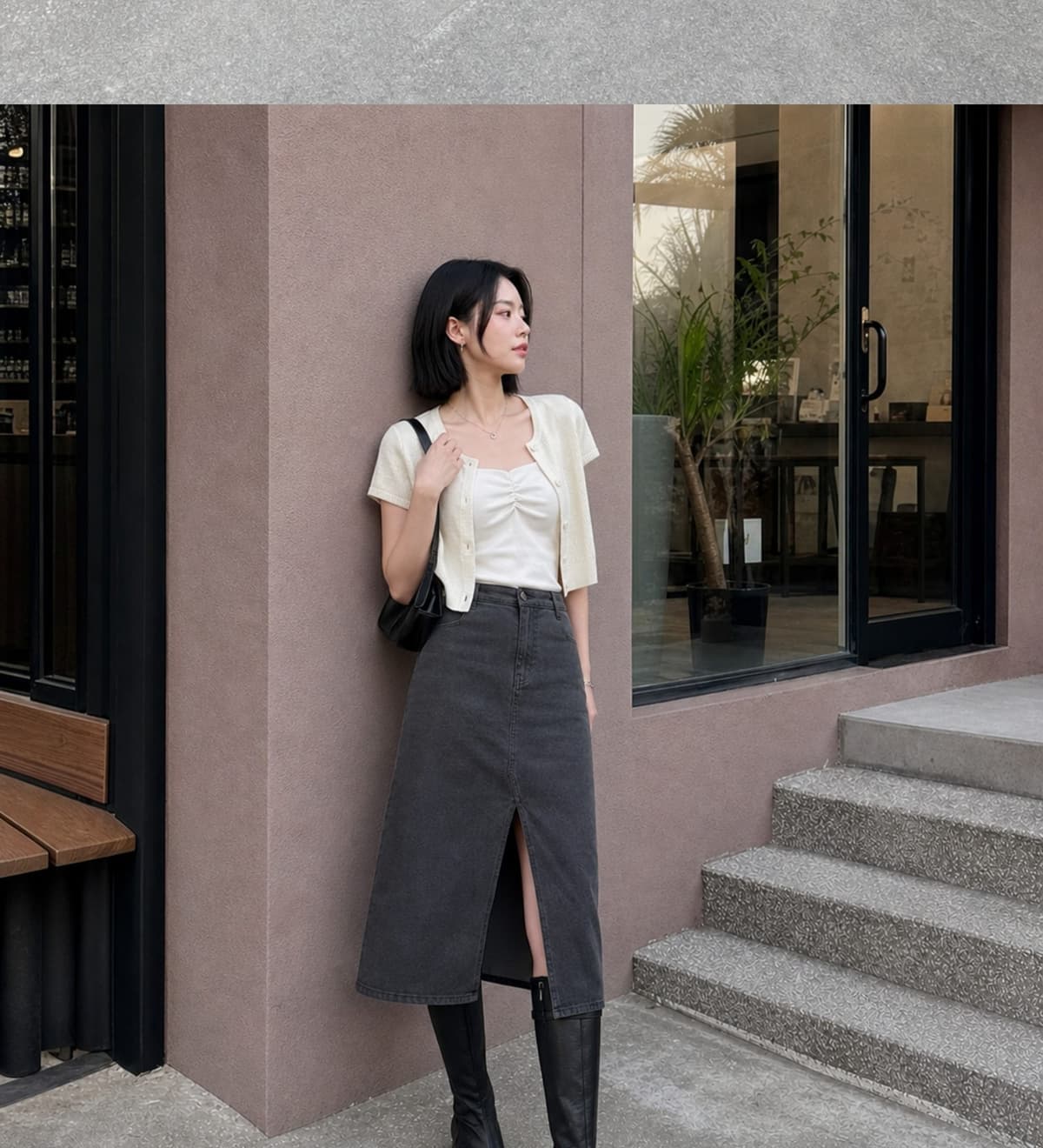 Buckled Strap Long Boots Black 상세