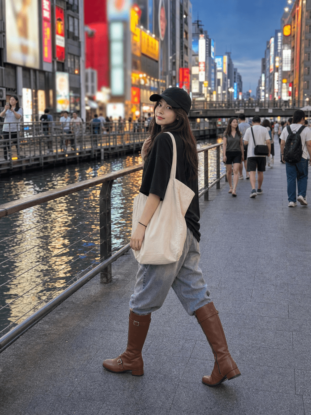 Buckled Strap Long Boots Brown main