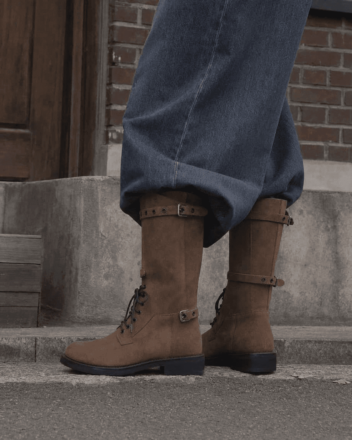 Origin Step Strap Boots Brown styling